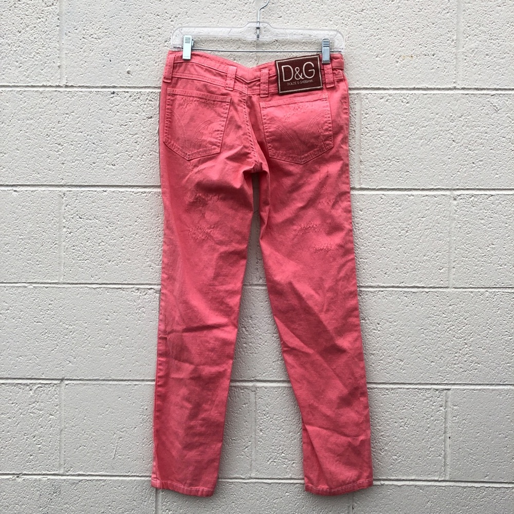2006 DOLCE & GABBANA CORAL LOW RISE SKINNY JEANS SZ 25